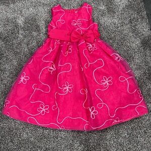 Elegant Pink Floral Kids Formal Dress